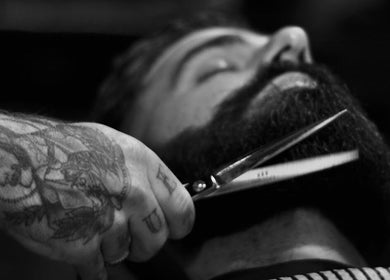 Precision beard trimming at Franceez.Barber in Liepāja, LV for a refined grooming experience.