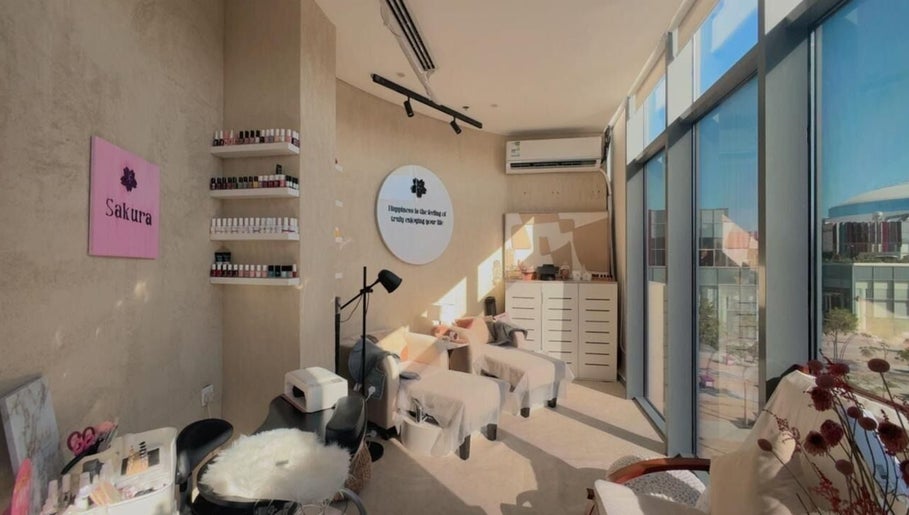 Bright and cozy interior of Sakura Spa in Al Khobar, Eastern Province, SA, featuring relaxing treatment chairs.