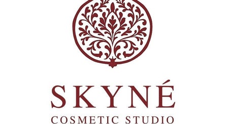 Logotip SKYNÉ Cosmetic Studio na belem ozadju, Ljubljana, Ljubljana, SI.
