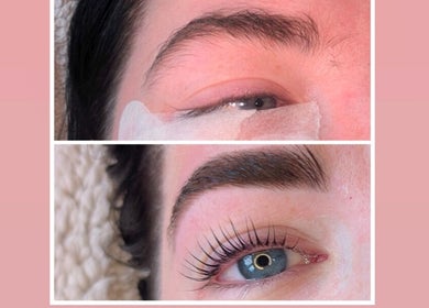 Lash lift transformation at Shbeautyfife, Cowdenbeath, Scotland, GB, showcasing before and after results.