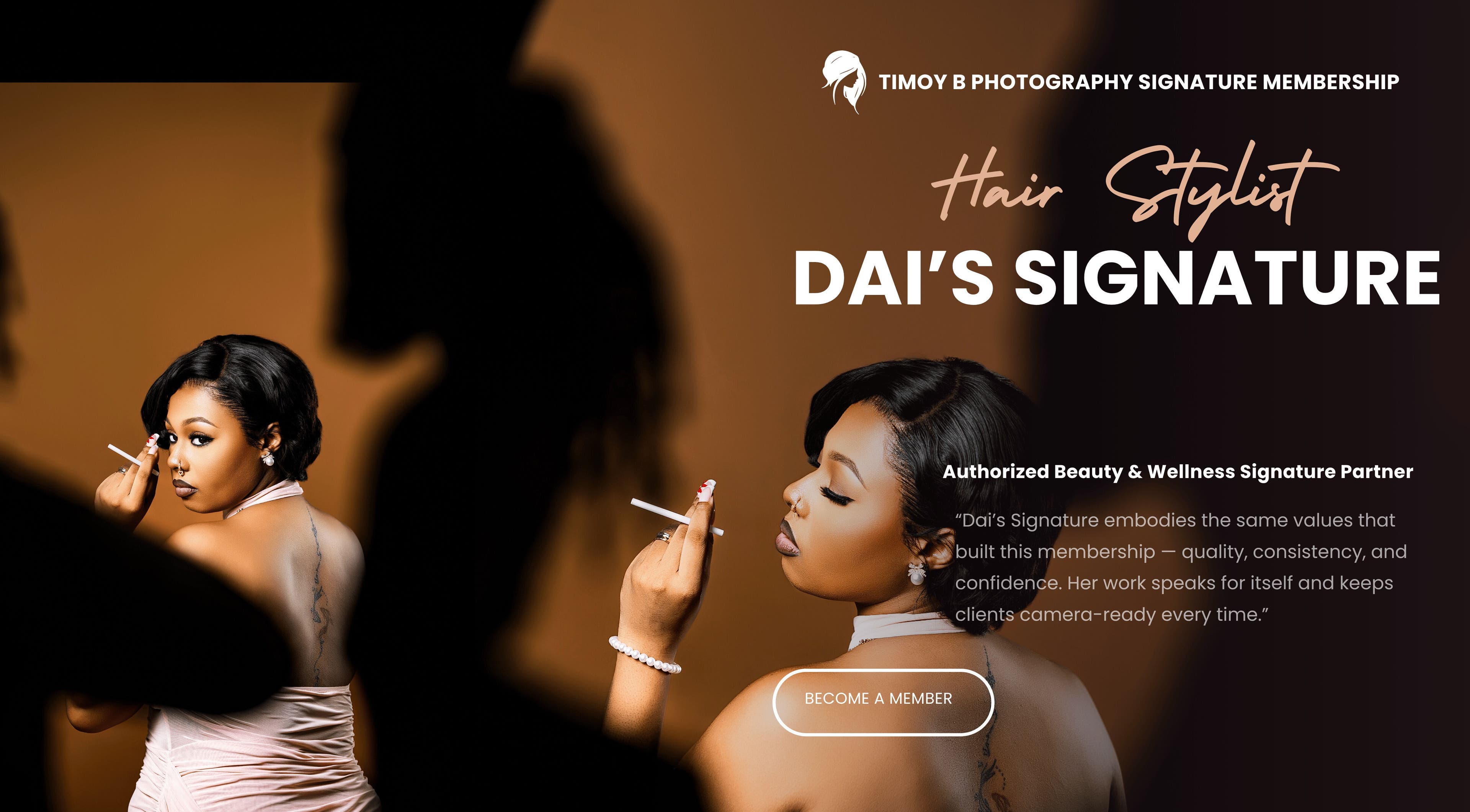 Elegant woman applying makeup at Dai's Signature, Saint John, Saint John, AG.