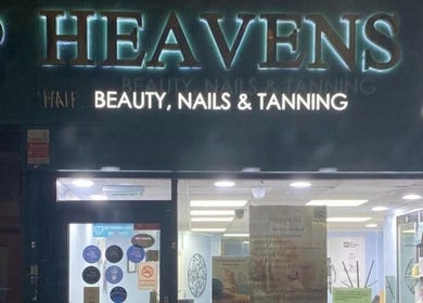 Entrance of The Aesthetics Angel, London, England, GB, displaying beauty, nails & tanning services.
