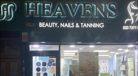 Entrance of The Aesthetics Angel, London, England, GB, displaying beauty, nails & tanning services.