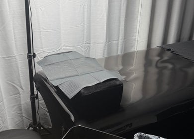 Glamhaus Beauty treatment bed setup in New Westminster, British Columbia, CA for a calming wellness experience.