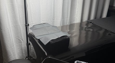 Glamhaus Beauty treatment bed setup in New Westminster, British Columbia, CA for a calming wellness experience.