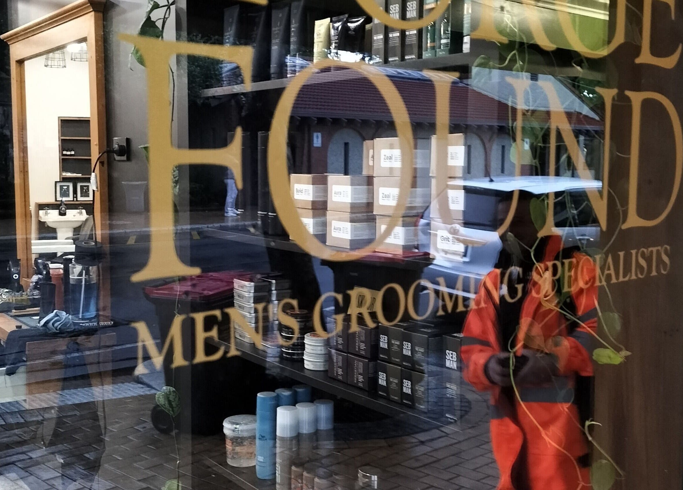 Forge & Foundry men's grooming shopfront in Hastings, Hawke's Bay Region, NZ with interior view.