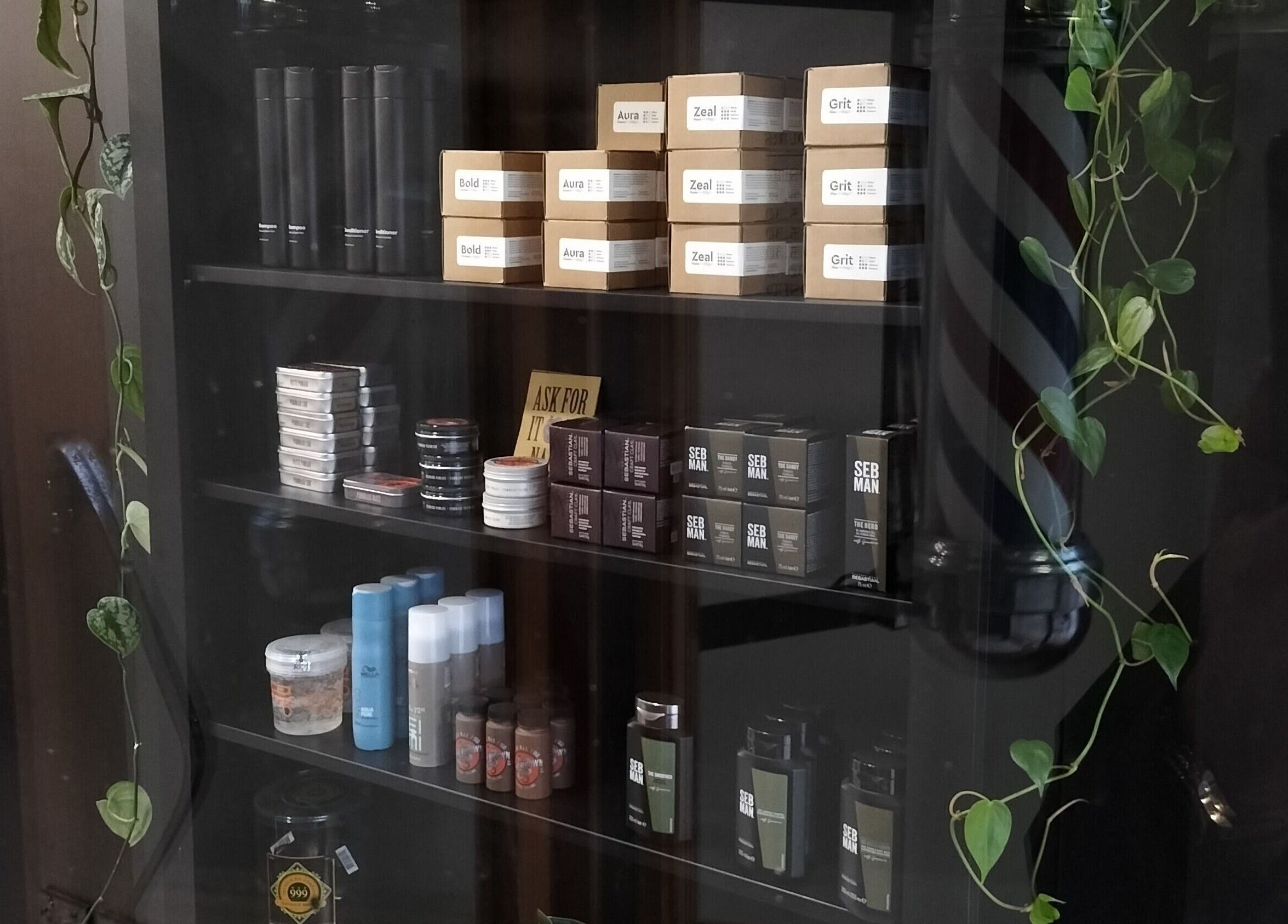 A collection of beauty products on display at Forge & Foundry, Hastings, Hawke's Bay Region, NZ.