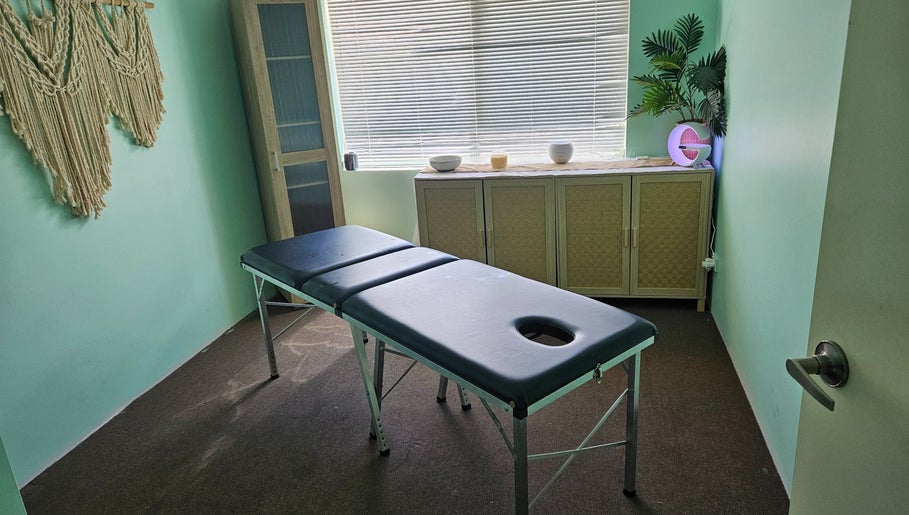 Calm massage room at Blessed Hands Deep Tissue Massage, Kelmscott, Western Australia, AU.