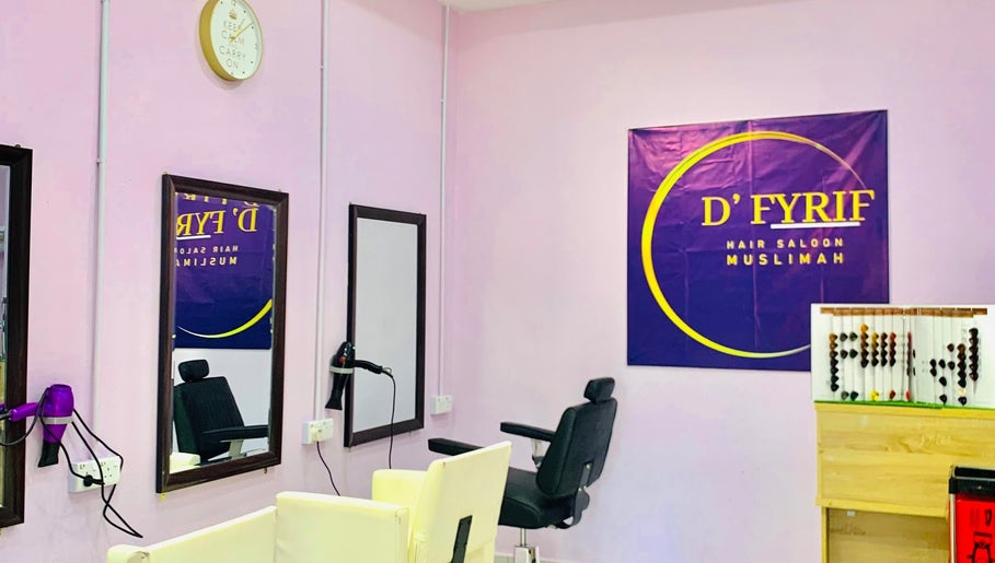 Stylish salon interior at Dfyrifsaloon, Langkawi, MY with mirrors and seating for a relaxing experience.