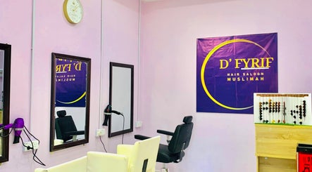 Stylish salon interior at Dfyrifsaloon, Langkawi, MY with mirrors and seating for a relaxing experience.