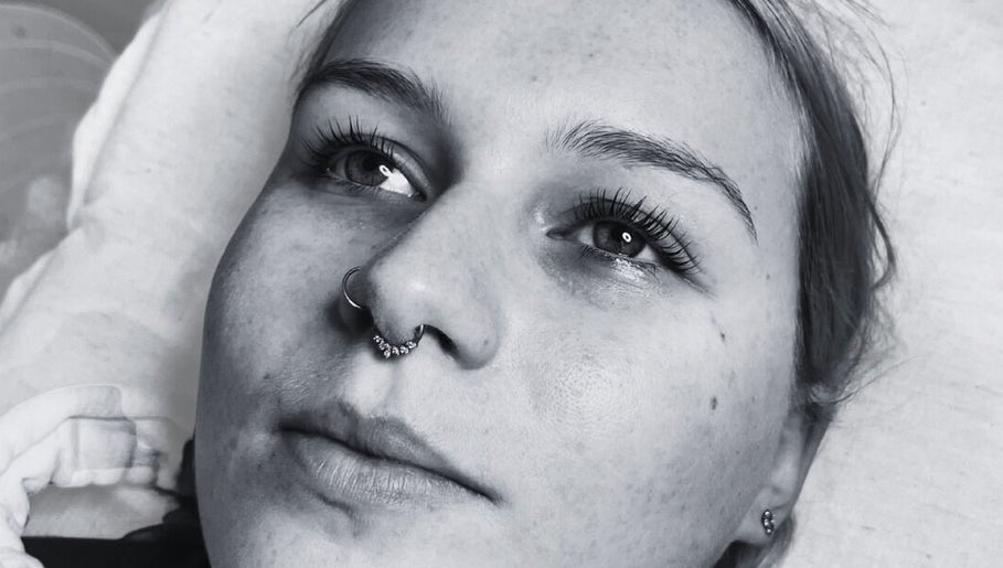 Close-up of a woman with a septum ring at Juno Studio, Christchurch, Canterbury Region, NZ.