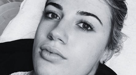 Close-up of a woman with styled eyebrows at Juno Studio, Christchurch, Canterbury Region, NZ.