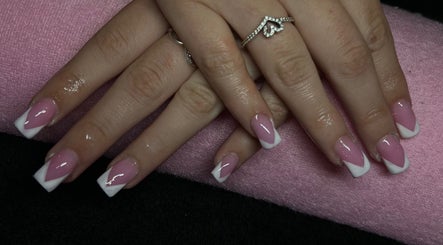 French manicure with pink and white tips at Bhadnpolishedd, Crestmead, Queensland, AU.