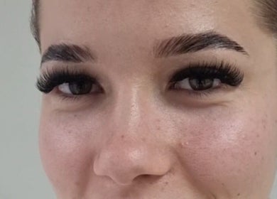 Close-up of styled eyelashes at Lash & Brow London, enhancing beauty in London, England, GB.