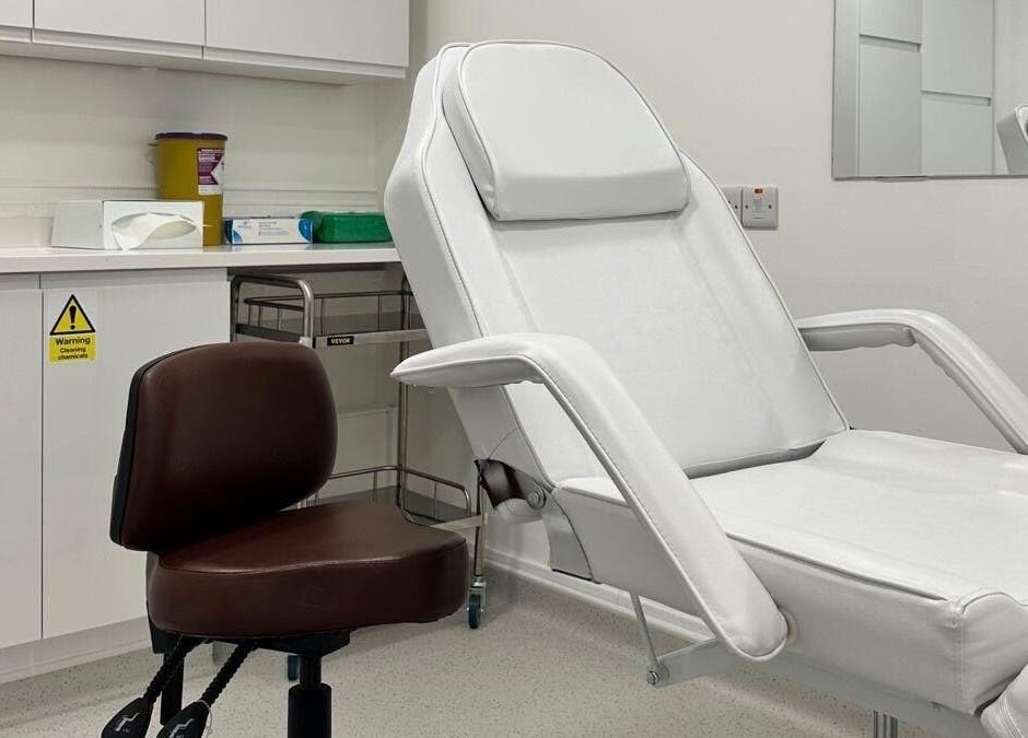 Modern treatment chair in Aesthehealth Beauty & Medical Cosmetic, London, England, GB.