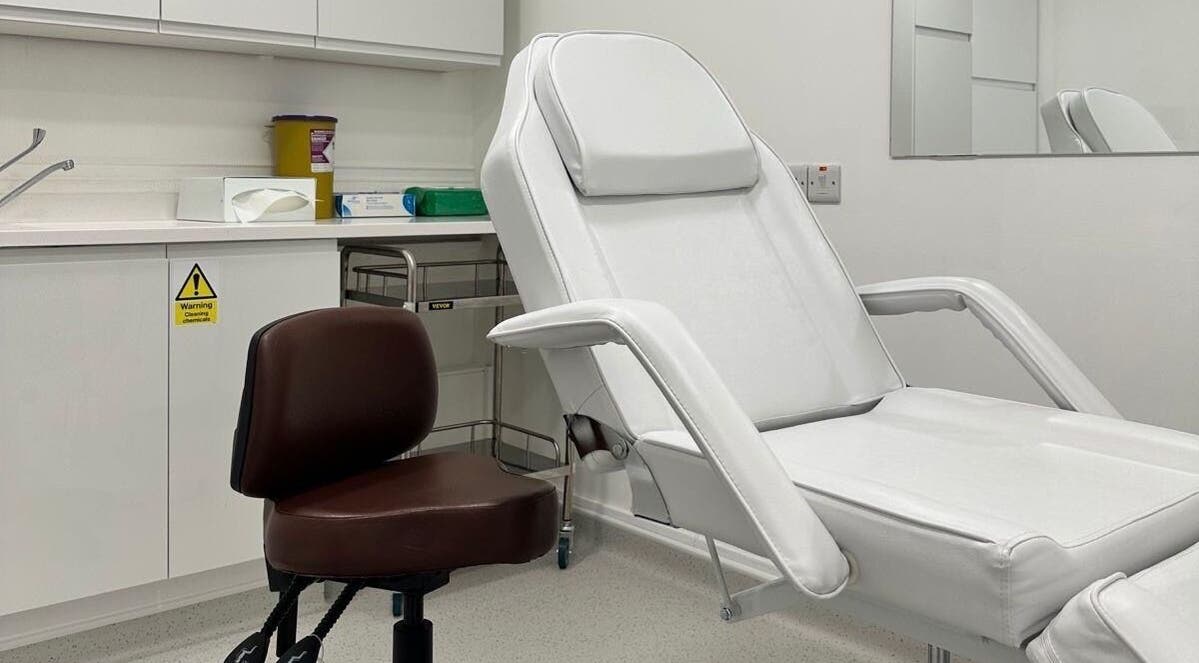 Modern treatment chair in Aesthehealth Beauty & Medical Cosmetic, London, England, GB.