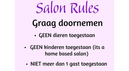 Regels bij DreamyNails.SR in Paramaribo, Paramaribo, SR, omvatten geen dieren, geen kinderen en maximaal één gast.