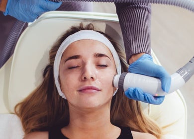Facial treatment at Prestige Salon in Lancaster, England, GB offering rejuvenating skin care solutions.