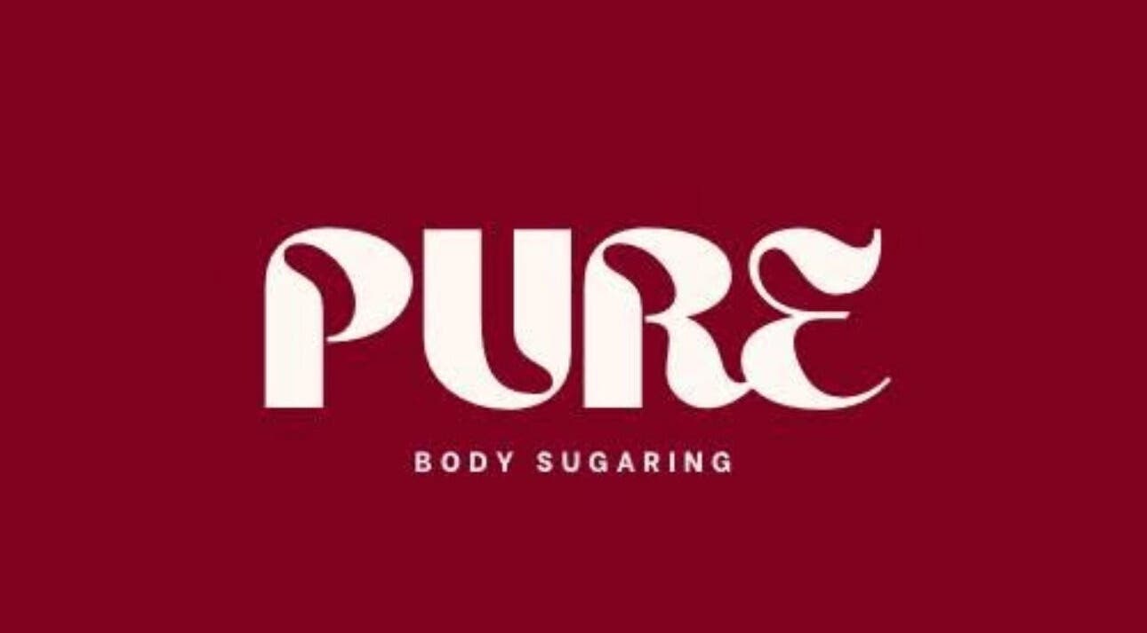 Logo of Pure Body Sugaring in elegant script, located in Willemstad, Curaçao, CW.