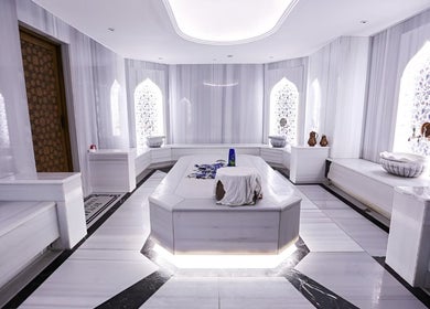 Luxurious marble interior of Let's Relax Royal Galata Spa & Turkish Bath, İstanbul, İstanbul, TR.