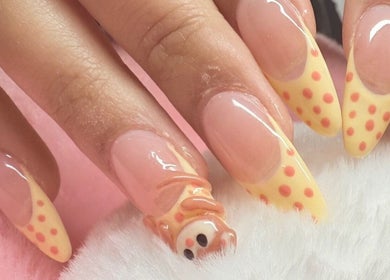 Stylish polka dot nail art by ND Nails in Melbourne, Victoria, AU. Perfect blend of creativity and beauty.