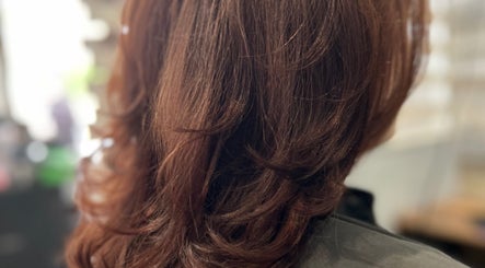 Close-up of beautifully styled hair at R & R Hair Studios, Cardross, Scotland, GB.