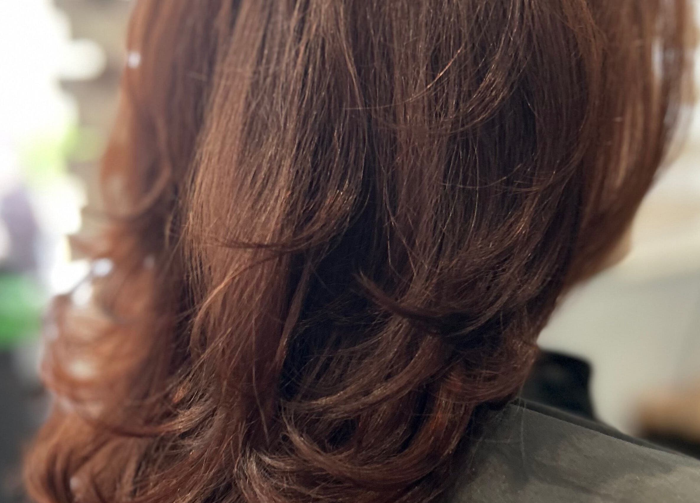 Stylish layered haircut at EmmaJane Hairdressing, Cardross, Cardross, Scotland, GB.