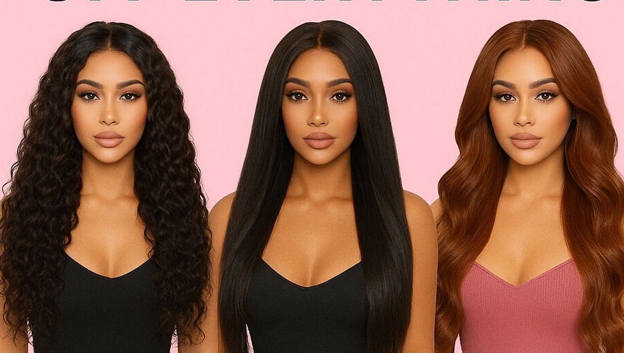 Diverse hairstyles on display at Johanna Wigs, Hamilton, Ontario, CA. Showcasing curly, straight, and wavy wigs.