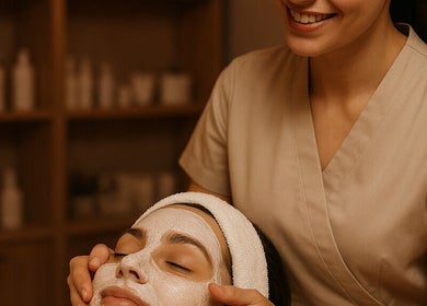 Facial treatment at Demo Salon, Coimbra, Coimbra, PT with a relaxing mask application.