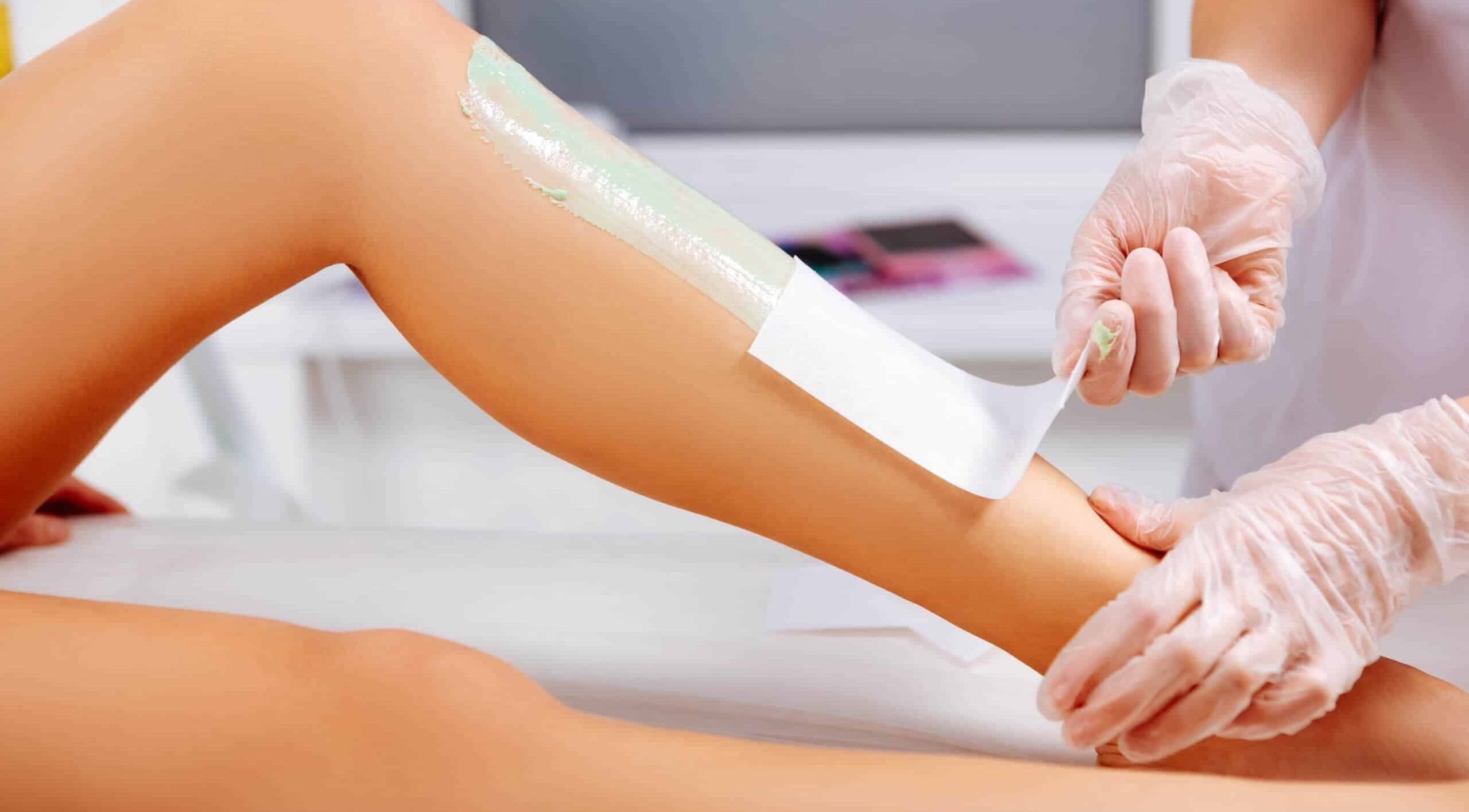 Leg waxing treatment at Tanu Beauty Salon, Newcastle-under-Lyme, England, GB, providing smooth, hair-free skin.
