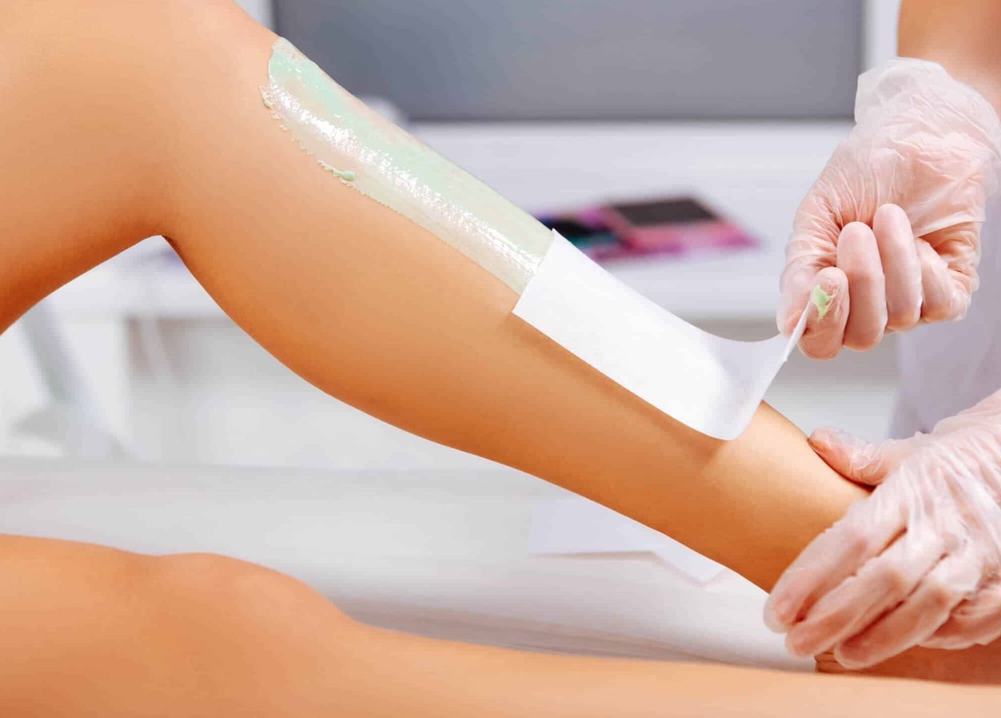 Leg waxing at Tanu Beauty Salon in Newcastle-under-lyme, England. Professional hair removal for smooth skin.