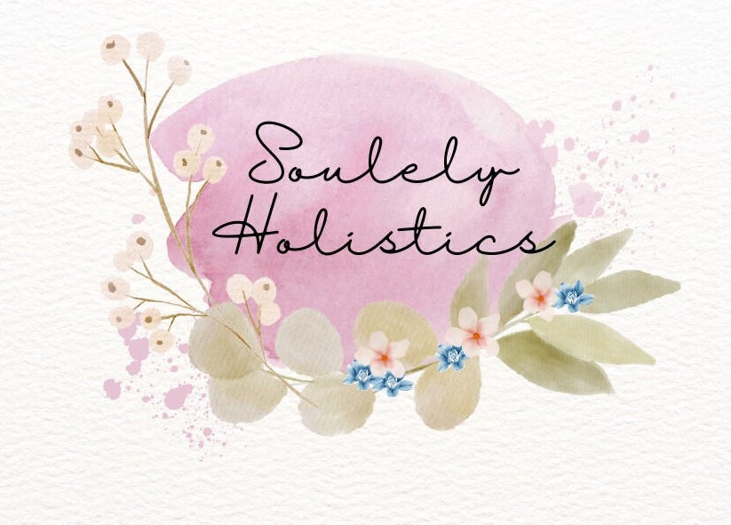 Logo for Soulely Holistics in Glasgow, Scotland, GB, featuring floral design with text.