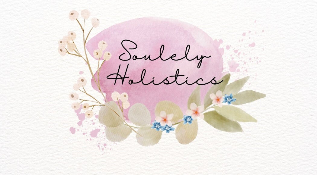 Logo for Soulely Holistics in Glasgow, Scotland, GB, featuring floral design with text.