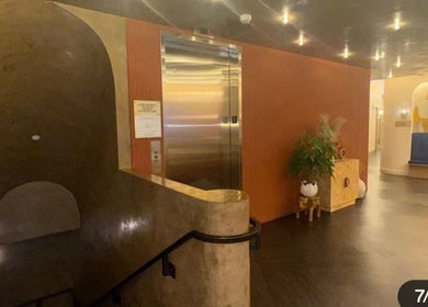 Chic Luxury hair studio entrance with modern decor in Valley Stream, New York, US.