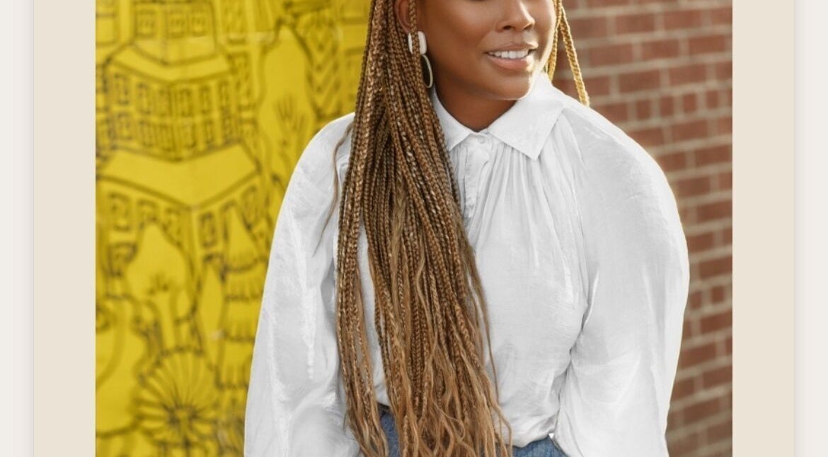 Woman with braided hairstyle at Chic Luxury Hair Studio, New York, New York, US.