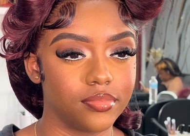 Woman with elegant makeup at Poised Beauty, Sint Maarten, SX.