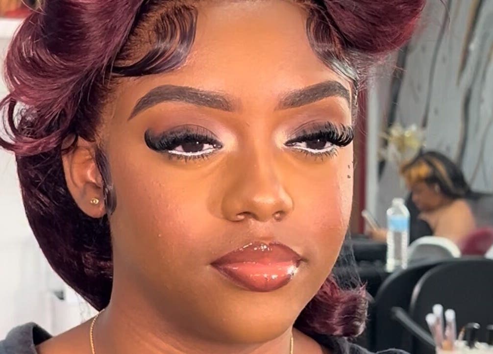 Stunning makeup look at Poised Beauty, Sint Maarten, SX. Perfectly styled hair and lashes.