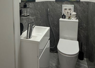 Modern restroom at Fusion Skin Beauty West Auckland with sleek design in Auckland, Auckland, NZ.