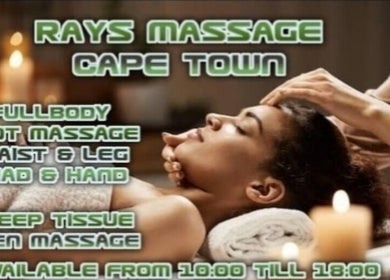 Relaxing massage at Rays Massage, Cape Town, Western Cape, ZA with soothing candles and serene ambiance.