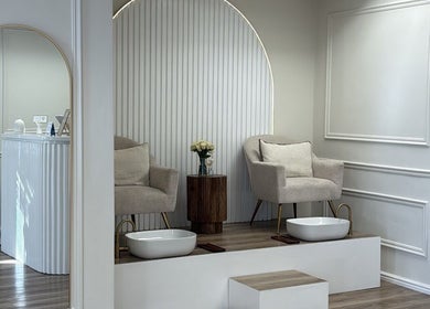 Elegant pedicure chairs at Elite Spa and Beauty in Cape Town, Western Cape, ZA. Calm and inviting ambiance.