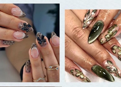 Stylish nail art at MochiBear Nails, Oslo, Oslo, NO, featuring intricate designs and embellishments.