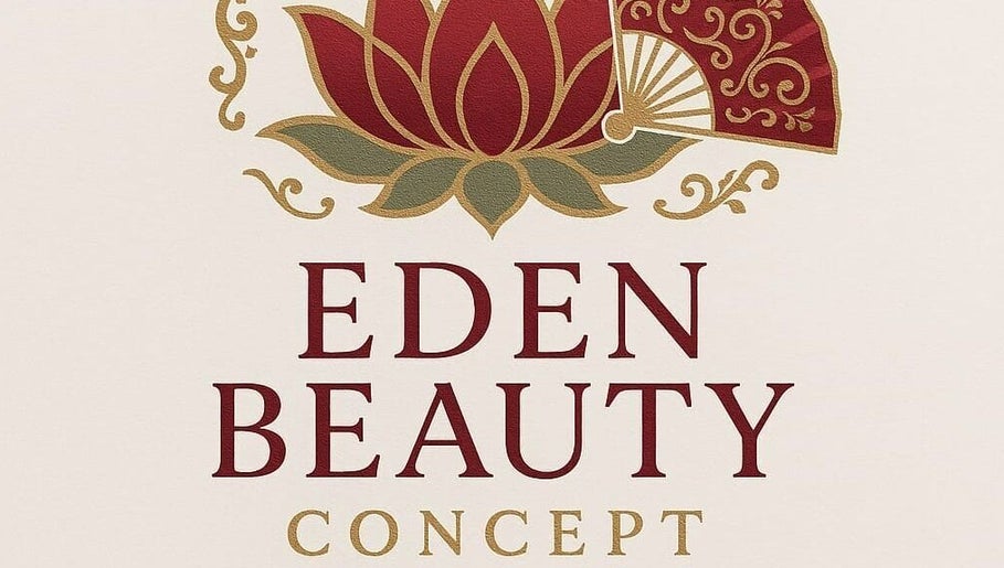 Logo stylisé Eden Beauty Concept, Île-de-France, FR, avec motif floral sophistiqué.