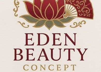 Logo stylisé Eden Beauty Concept, Île-de-France, FR, avec motif floral sophistiqué.