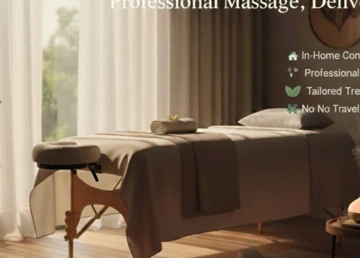 Serene massage room at HomeHavenMassage, Morisset, New South Wales, AU with therapy bed and calming decor.