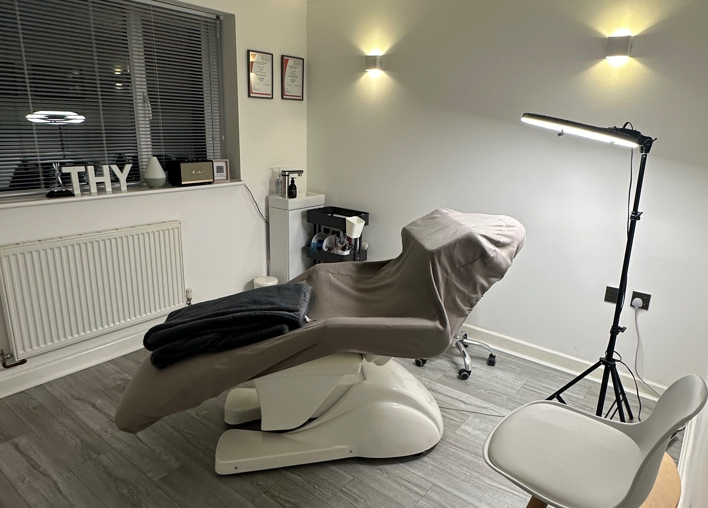 Relaxation chair at Thy Beauty Studio in Solihull, England, GB for ultimate wellness experience.