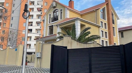Front view of Xnine Dance Studio Pilates in T'bilisi, Tbilisi, GE, showcasing its elegant architectural facade.