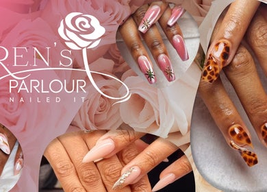 Stylish nail designs at R.E.N's Parlour, Brakpan, Gauteng, ZA showcasing elegant manicure options.