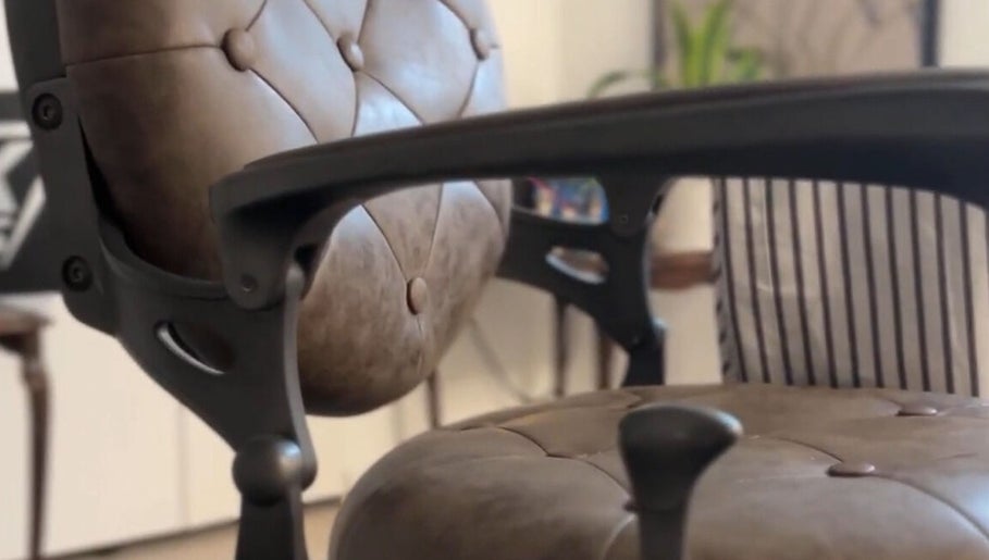 Luxurious leather chair at Solo Chair, Royal Leamington Spa, England, GB, blending comfort and style.