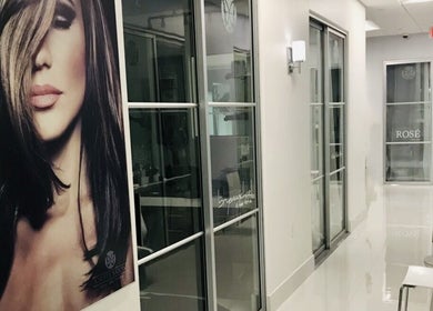 Modern salon corridor at Artistry Nails Miami in Plantation, Florida, US. Sleek interior with stylish decor.