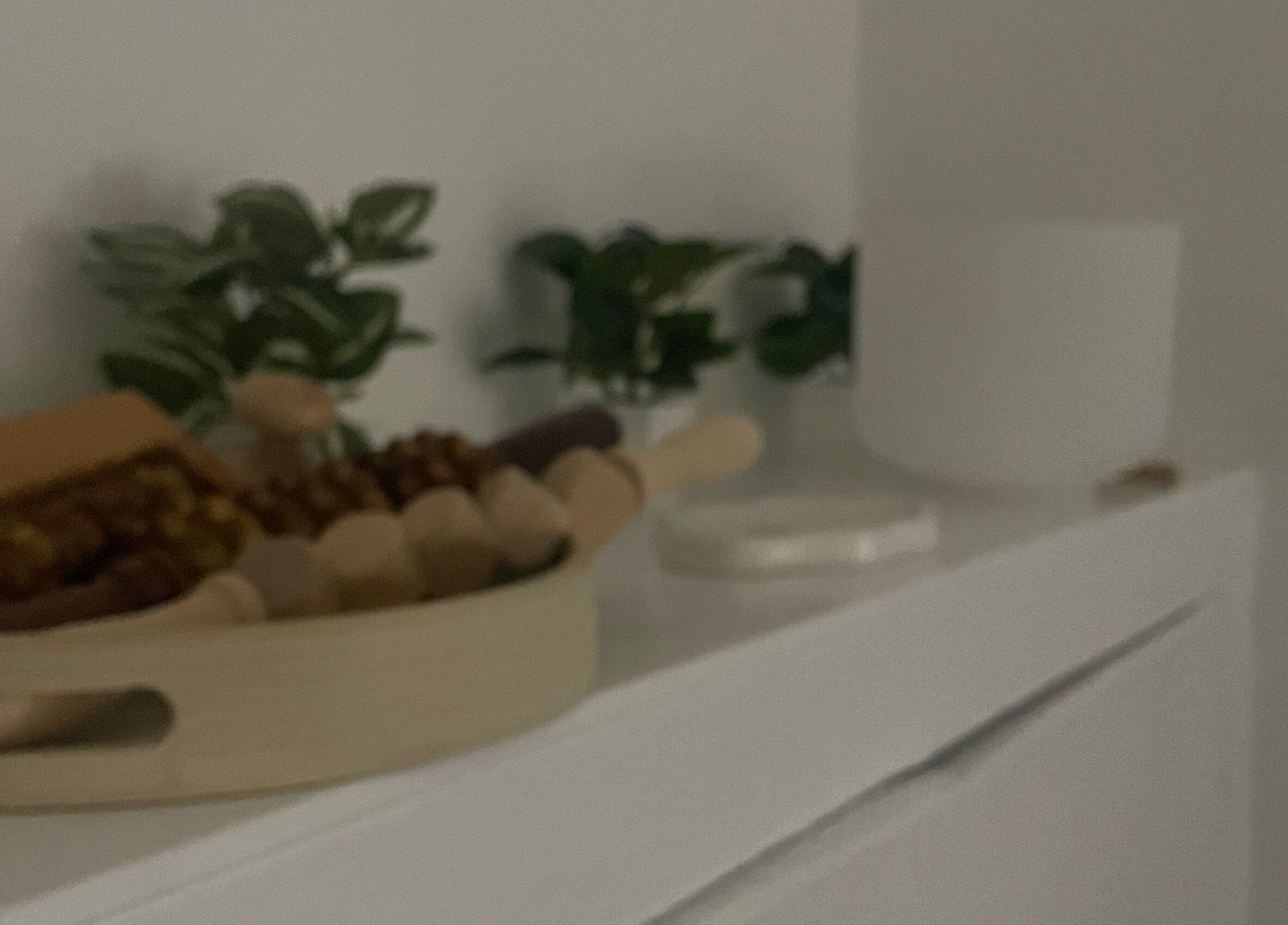 Wooden massage tools and green plants at Skincare Studio Uk, Saffron Walden, England, GB.